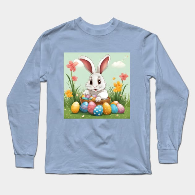 Blossom the Bunny: Garden Easter Guardian Long Sleeve T-Shirt by BencDesignStudio